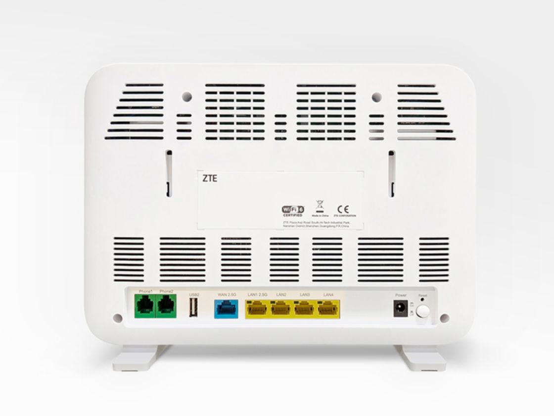 Immagine del retro del modem Wi-Fi 6 - ZXHN H6645P.