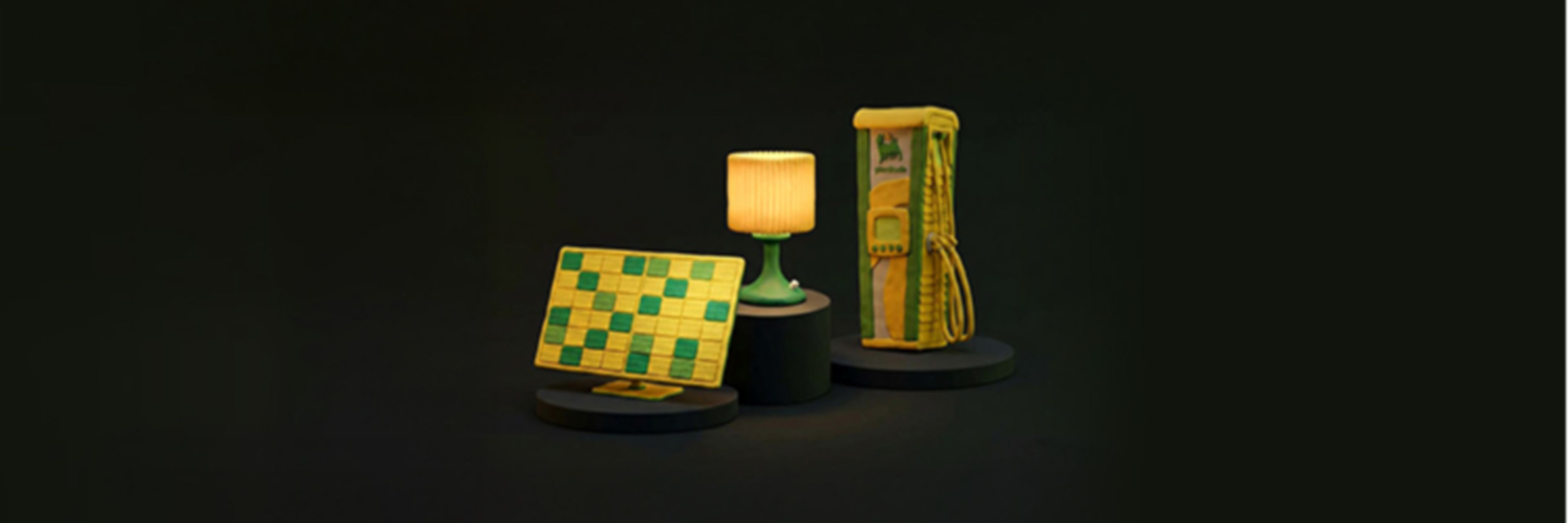 Objets en pâte à modeler sur fond sombre