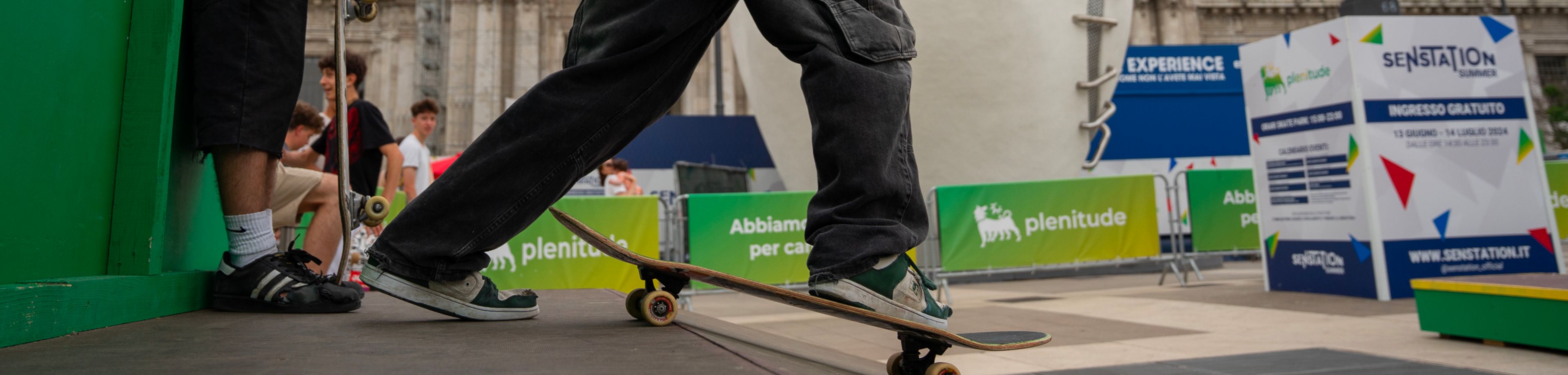 The boy on a skateboard