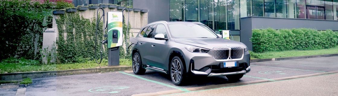 Electric car charging in a private parking