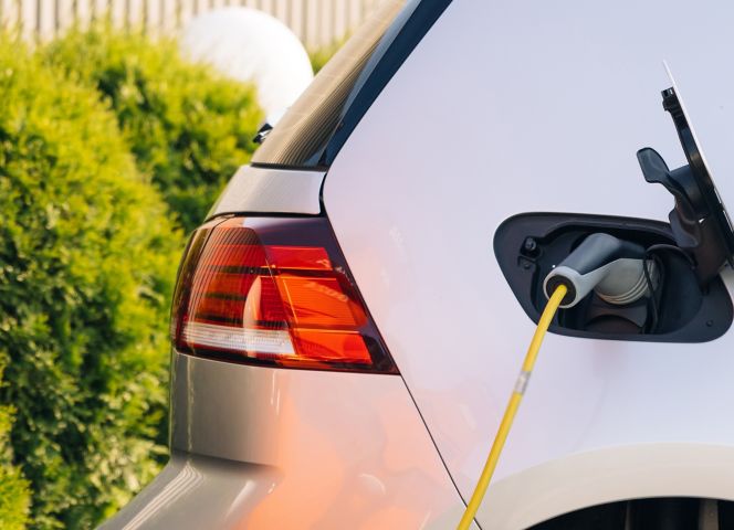 Electric Vehicle and Bus Charging Points. Shot of modern electric power charging station for EV, PHEV and HEV near store. Charging Station Electric Car Charging Station.; Shutterstock ID 2177925715; purchase_order: -; job: -; client: -; other: -