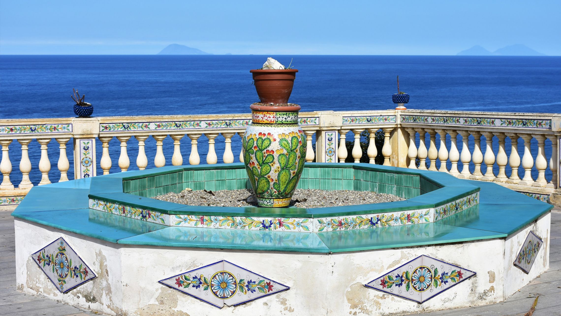 Waterfront in village Santo Stefano di Camastra on island Sicily