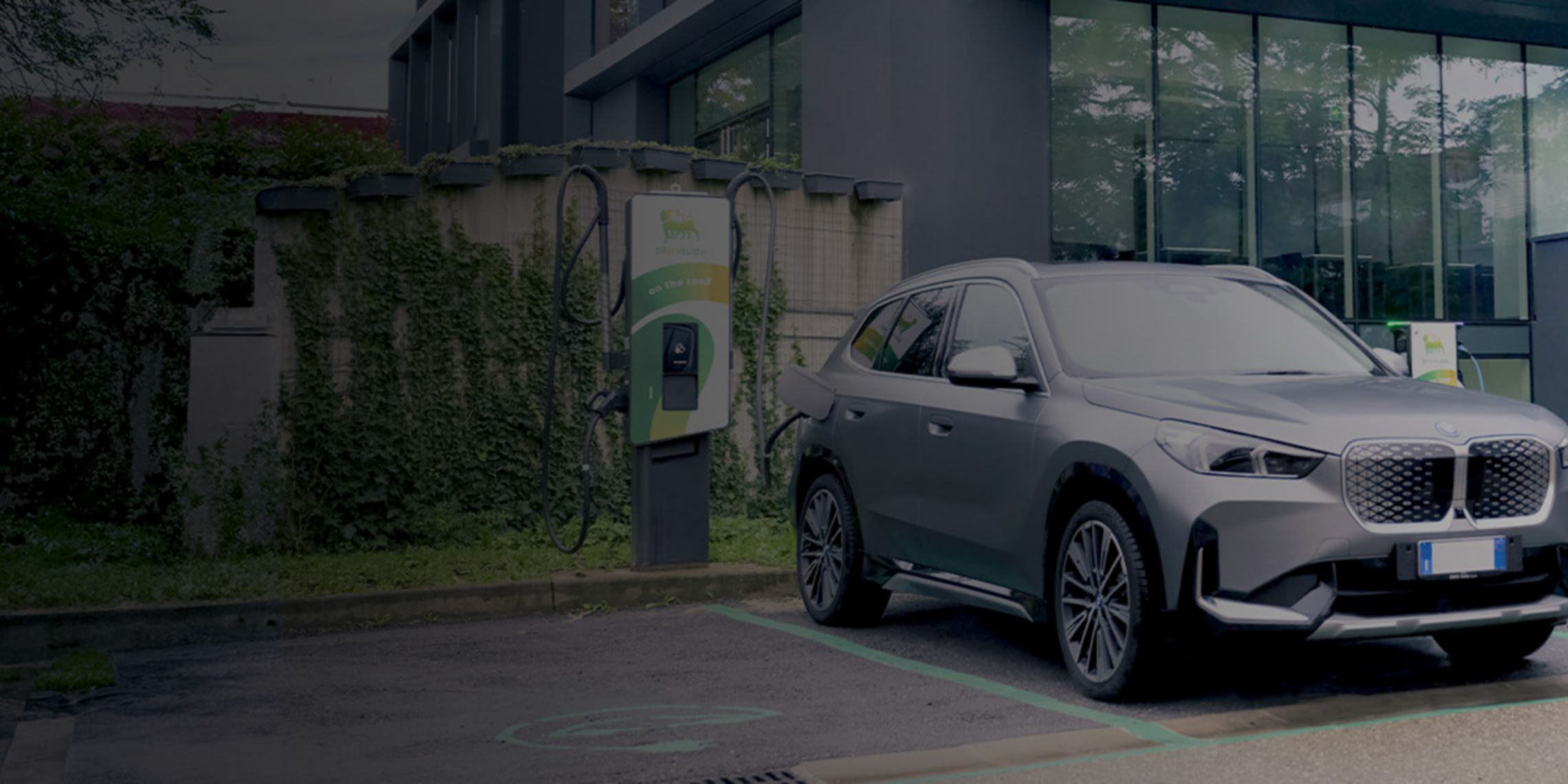 Car with a charging station